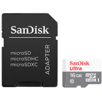 Карта памяти SanDisk Ultra microSDHC 16Gb UHS-I U1 Class10 + SD Adapter