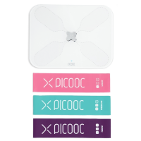 Умные диагностические весы c Wi-Fi Picooc S3 Lite Белые + фитнес-ленты и видеоуроки в подарок
